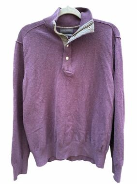 Banana Republic Zip Up Sweater Men's Large Purple Grey